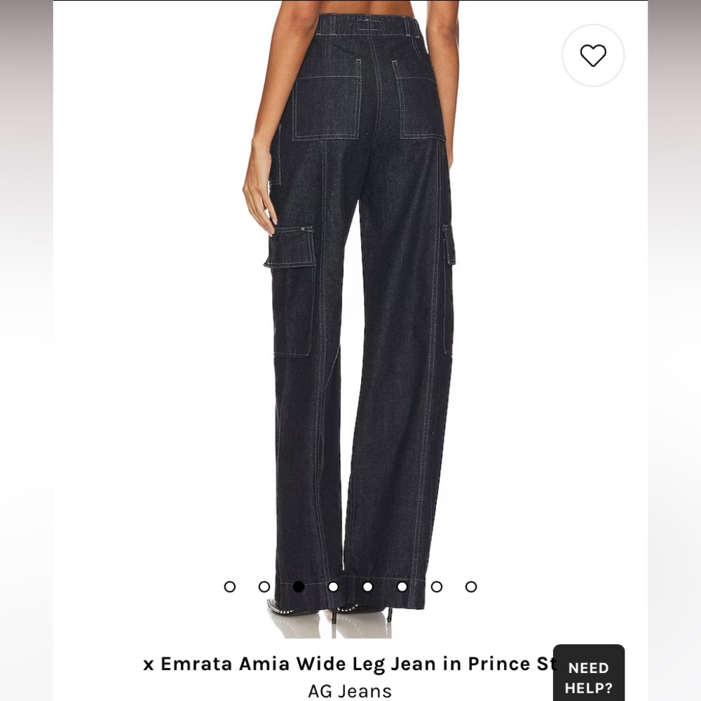 NWT AG Jeans x Emrata Amia Wide Leg Cargo Carpenter Denim trouser pant Jean - Picture 6 of 17